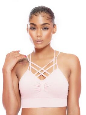 Strappy Light Pink Bralette Crop Top